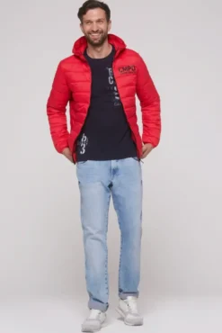 Leichte Steppjacke mit Kapuze royal red
