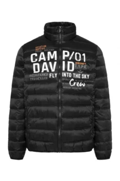 Leichte Steppjacke mit Logo Print black