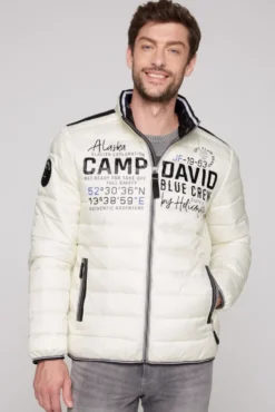 Leichte Steppjacke mit Logo Prints und Tapes kitt