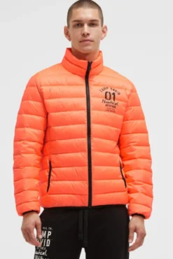 Leichte Steppjacke mit Rücken-Print speed orange neon