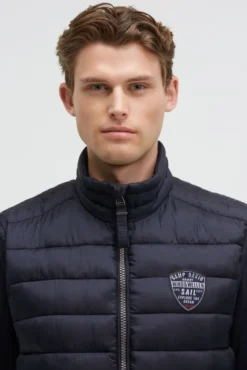 Leichte Steppweste mit Rücken-Print blue navy | S
