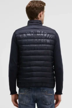 Leichte Steppweste mit Rücken-Print blue navy | S