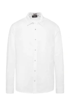 Leinenhemd Langarm Muscle Fit opticwhite