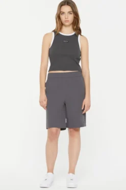 LI-SA Cropped Rib Top asphalt