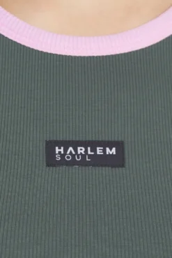 LI-SA Cropped Rib Top dark green