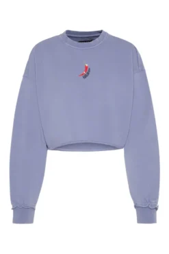 LO-LA Cropped Sweatshirt printed violet