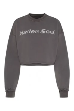 LO-LA Cropped Sweatshirt printed asphalt