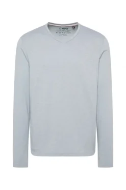 Longsleeve mit V-Neck smokey mint