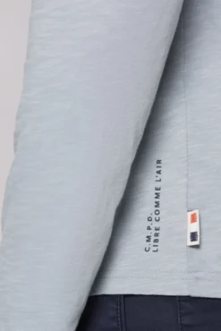 Longsleeve mit V-Neck smokey mint