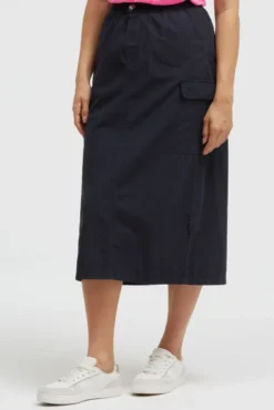 Midirock im Cargo-Stil mit Elastikbund blue navy