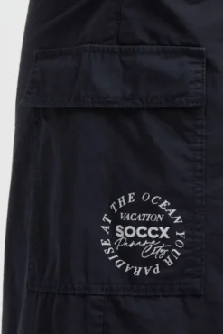 Midirock im Cargo-Stil mit Elastikbund blue navy