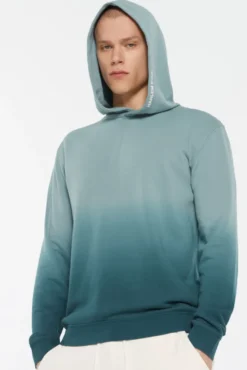 MON-TEL Hoodie Dip Dyed printed fog blue