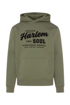 MON-TEL Hoodie mit Frottee-Logo deep khaki