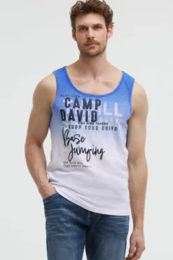 Muskelshirt Dip Dye mit Puffprint vividblue