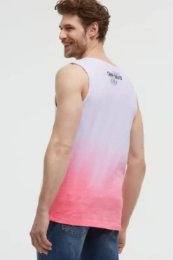 Muskelshirt Dip Dye mit Puffprint neon pink