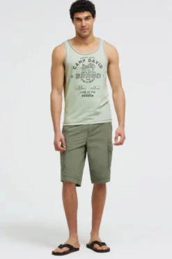 Muskelshirt mit Ausbrenner-Effekten und Print light mint