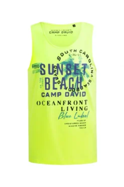 Muskelshirt mit Label Prints neon lime