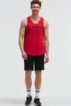 Muskelshirt mit Label Prints energy red