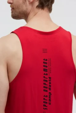 Muskelshirt mit Label Prints energy red
