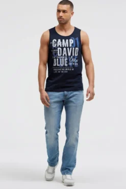 Muskelshirt mit Logo Prints blue navy