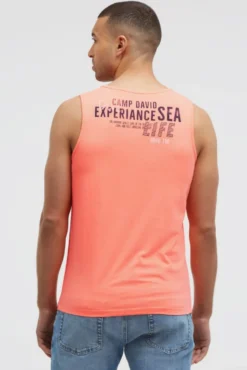 Muskelshirt mit Logo Prints neon flame