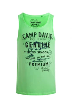 Muskelshirt Oil Dyed mit Logo Prints neon green