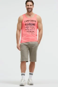 Muskelshirt Oil Dyed mit Logo Prints neon flame