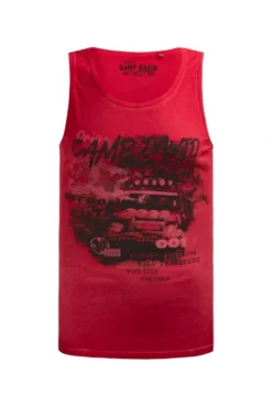 Muskelshirt Oil Dyed mit Photoprint red orange
