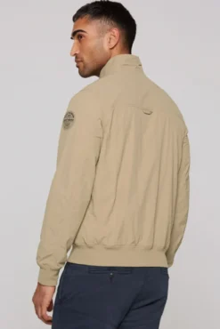 Nylon-Blouson mit Stehkragen tan