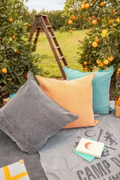 Outdoor Jacquard Kissenbezug tangerine