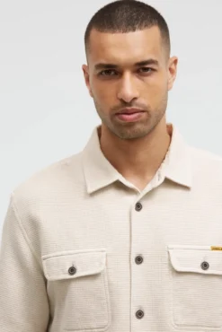 Overshirt mit Wabenstruktur und Klappentaschen kitt
