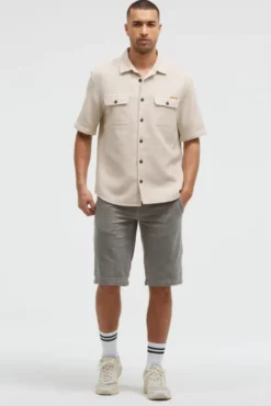 Overshirt mit Wabenstruktur und Klappentaschen kitt
