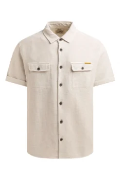 Overshirt mit Wabenstruktur und Klappentaschen kitt