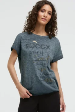 Oversized Shirt mit Artwork und Elastiksaum green shadow