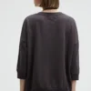 Oversized Sweatshirt mit V-Ausschnitt und Print charcoal mist