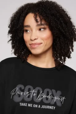 Oversized T-Shirt mit Logo Artwork black | S