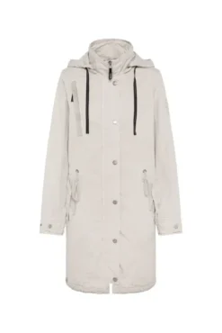 Parka mit Kapuze und Rücken-Artwork stone beige