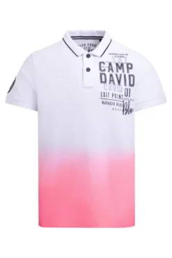 Pikee-Polo Dip Dye mit Label Prints neon pink