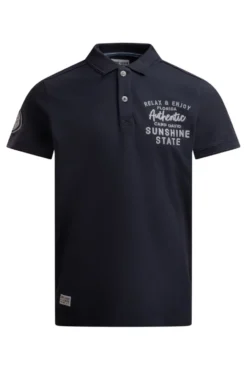 Pikee-Polo Kurzarm mit Rücken-Stickerei blue navy