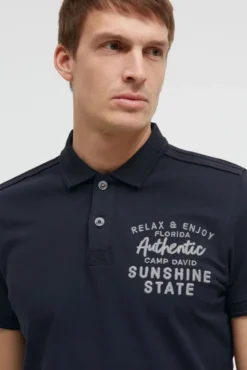 Pikee-Polo Kurzarm mit Rücken-Stickerei blue navy