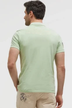 Pikee-Polo Kurzarm mit Rücken-Stickerei light mint