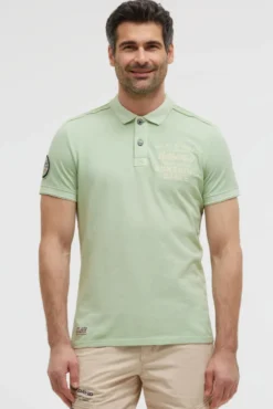 Pikee-Polo Kurzarm mit Rücken-Stickerei light mint