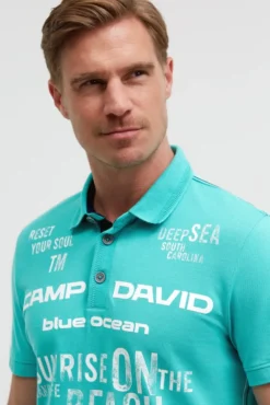 Pikee-Polo Kurzarm mit Rubber Prints island green