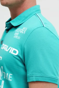 Pikee-Polo Kurzarm mit Rubber Prints island green
