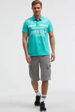 Pikee-Polo Kurzarm mit Rubber Prints island green