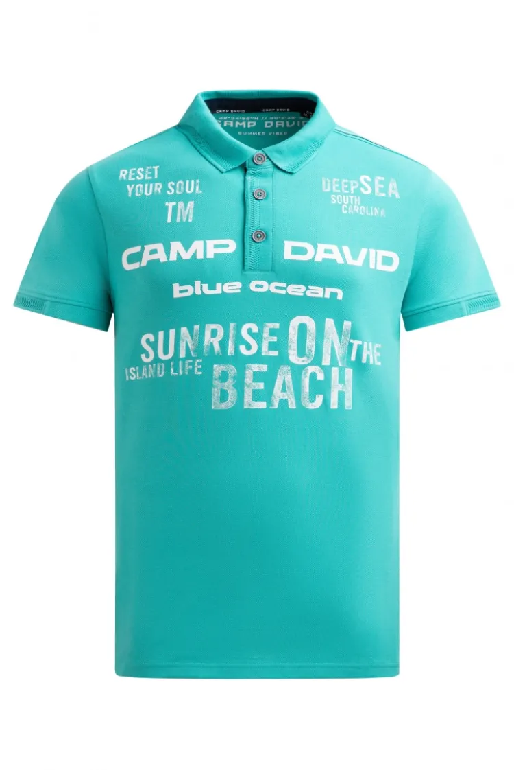 Pikee-Polo Kurzarm mit Rubber Prints island green