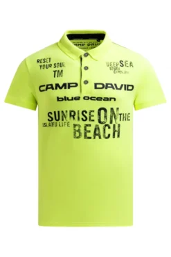 Pikee-Polo Kurzarm mit Rubber Prints neon lime