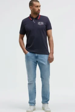 Pikee-Polo mit Logo-Stickerei blue navy | S