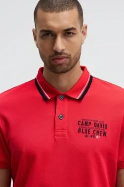 Pikee-Polo mit Logo-Stickerei summer red