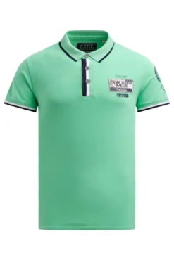 Pikee-Polo mit Prints und Patches flight green | S